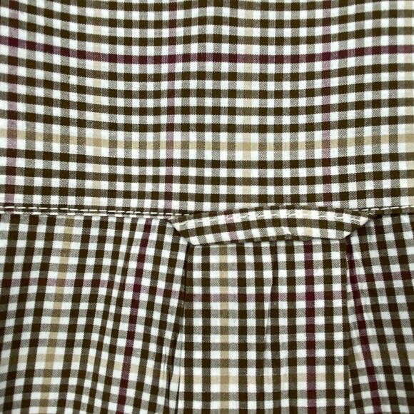 Tricots St Raphael Shirt Mens Large Button Up Brown Plaid Long Sleeve Collared - Picture 3 of 12